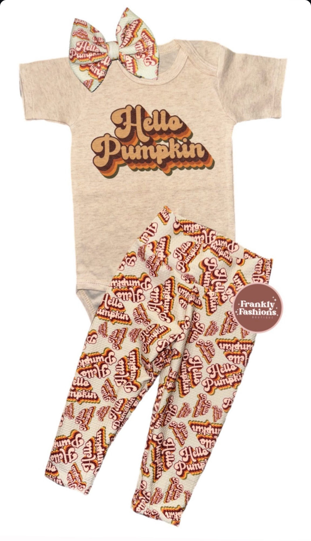 RTS 6/12M Hello Pumpkin Pants Set