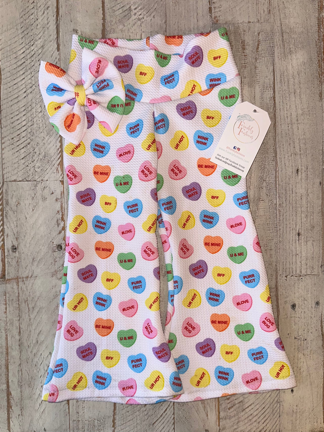 RTS 18/24M - Convo Hearts Flare Pants & Bow