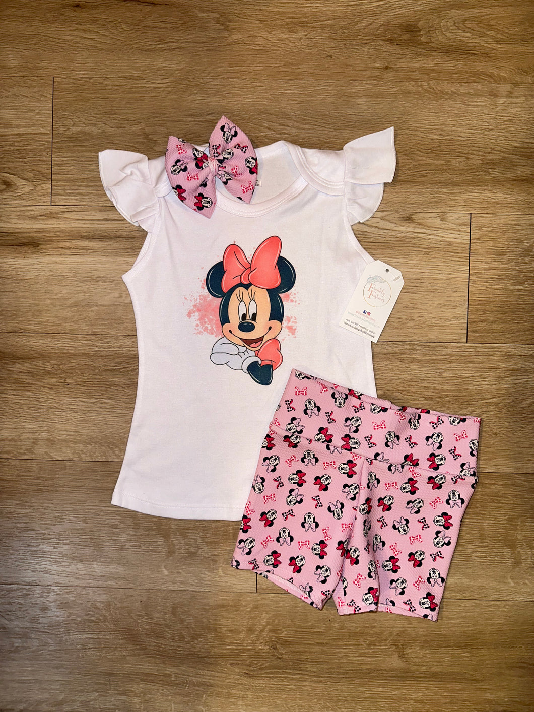 RTS Size 5 - Pink Mouse Shorts Set