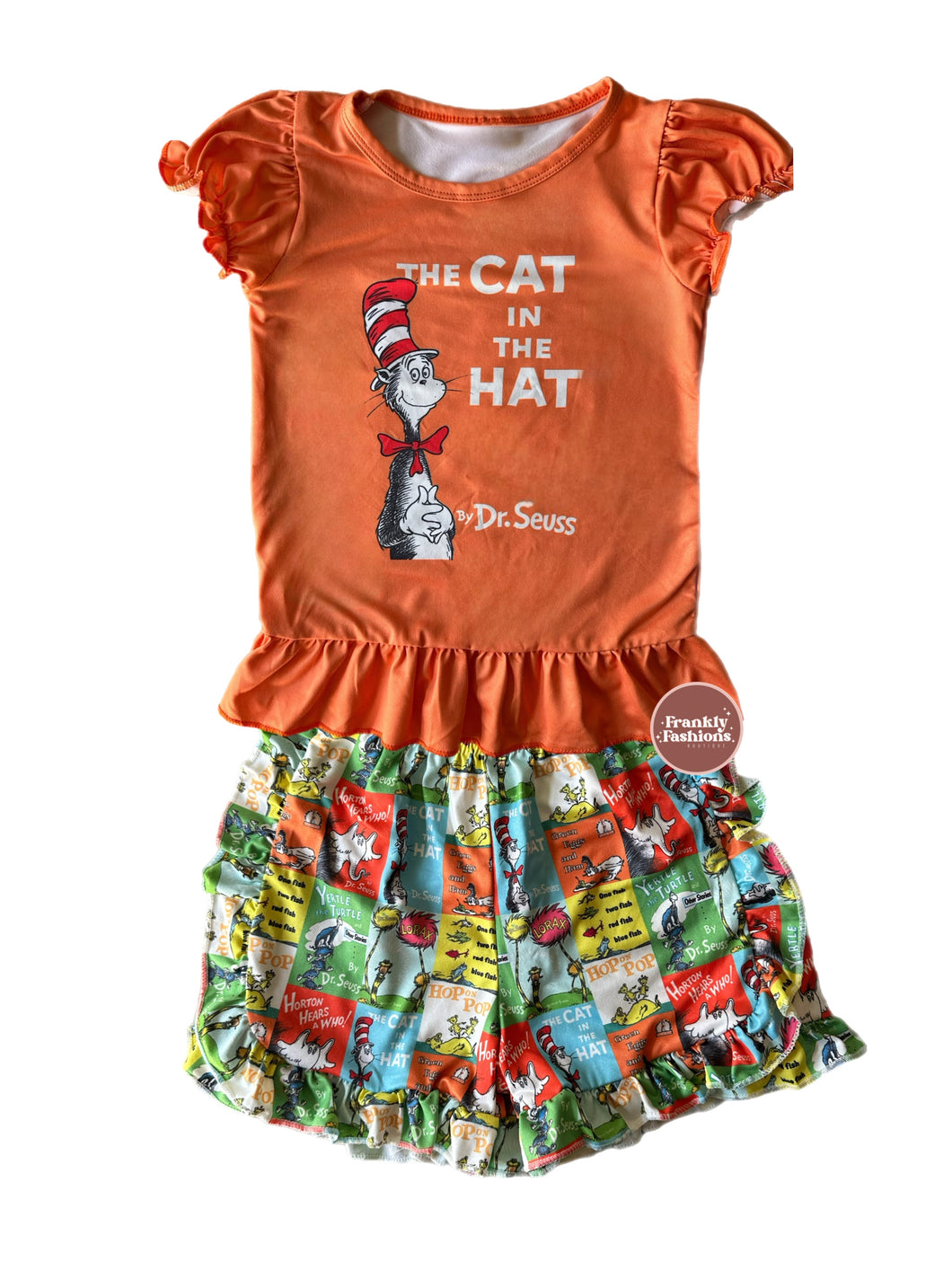 Cat with the Hat Ruffle Shorts Set