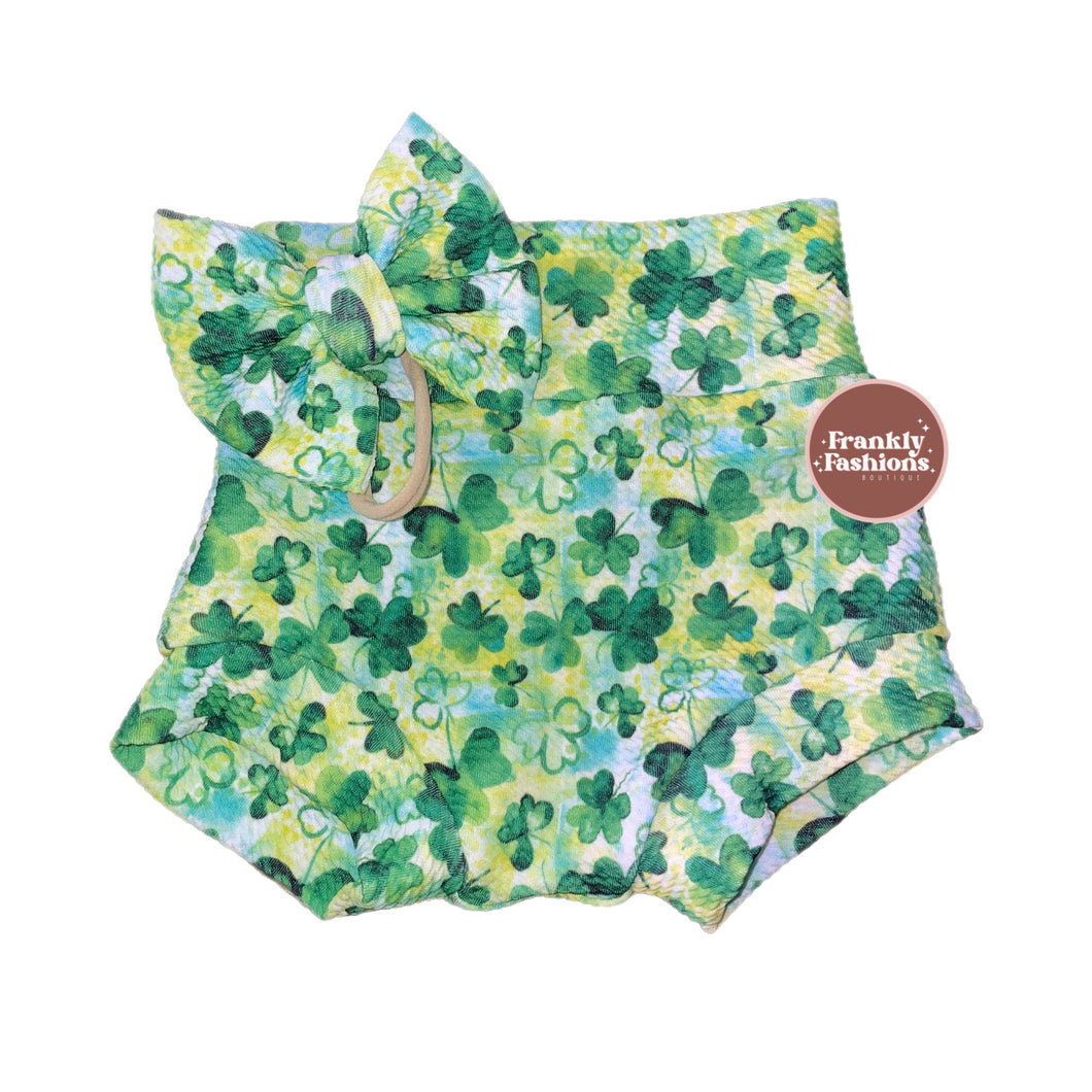 RTS 9/12M Clover Bummies and Bow