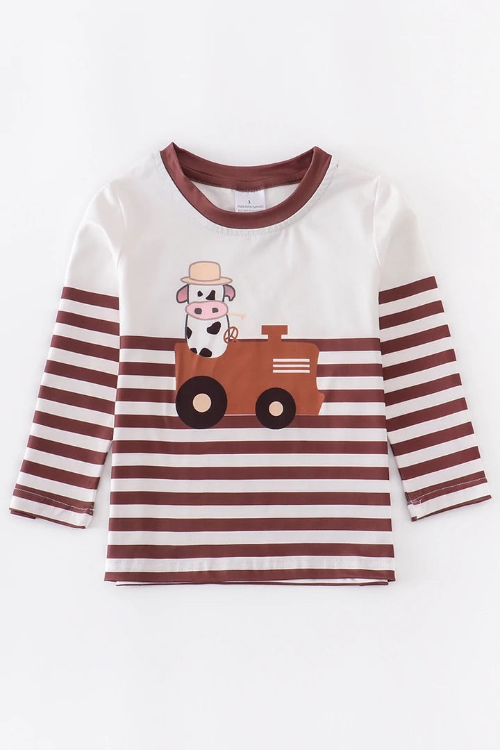 Farmer Cow Long Sleeve Shirt