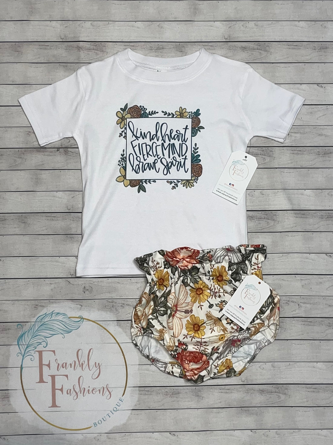 RTS 2T/3T Vintage Floral Kindhearted Bloomies set