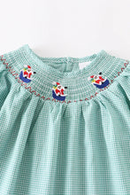 Load image into Gallery viewer, Smocked Gingham Santa Dress
