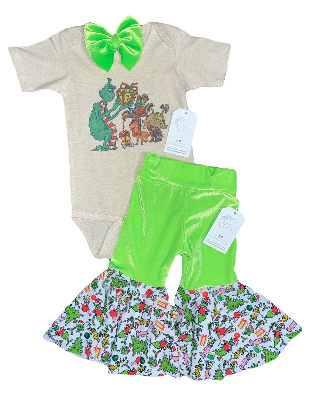 RTS 12/18M Grinch Bell Bottoms Set