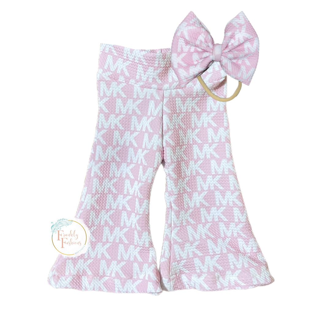 RTS 3/6M - Pink M Design Flare Pants Set