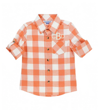 Load image into Gallery viewer, Orange Plaid Button Down Shirt
