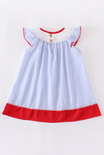 Load image into Gallery viewer, Blue Stripes Crab Smocked Dress
